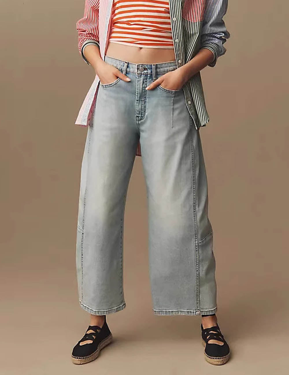 Simple Washed Straight Leg High Waist Jeans