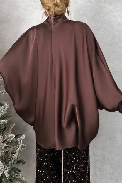 BLUSA SATÉN CHOCOLATE OVERSIZED