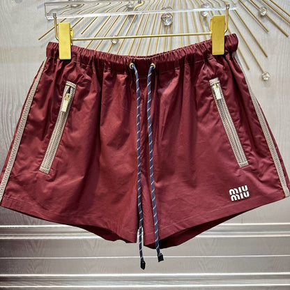 Miumiu 2026 Short Burgundy Polyester