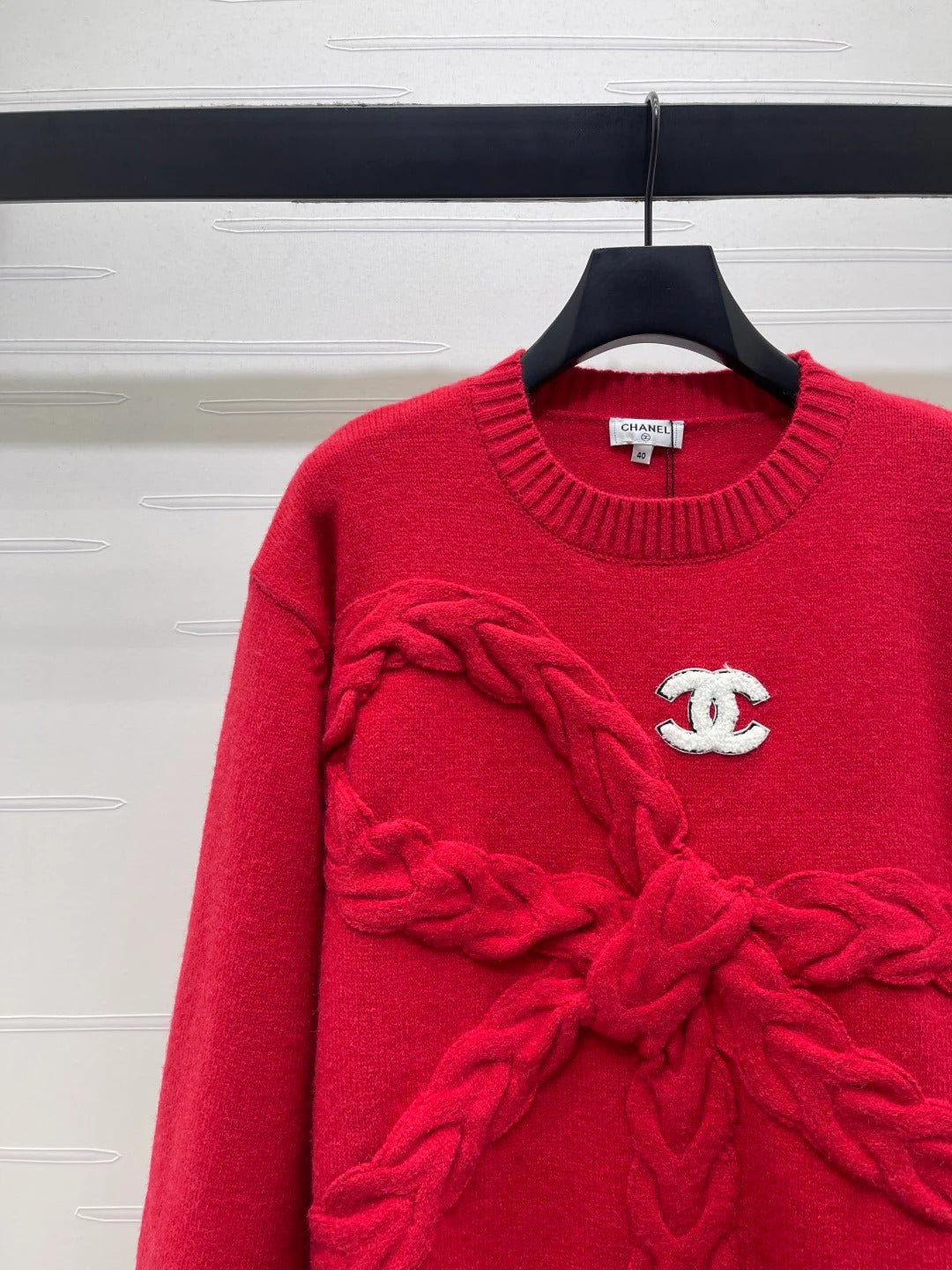 CC 26 Bow Tie Pullover Sweater Red Wool 331564