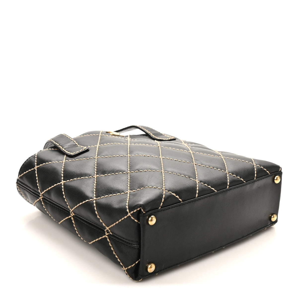 Calfskin Wild Stitch Tote Black