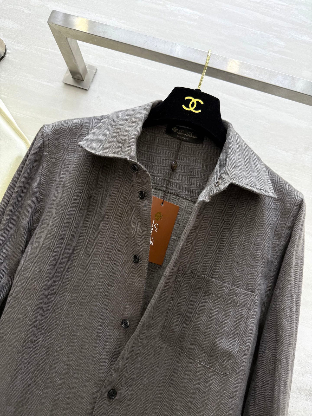 LP Vintage Herringbone Shirt Linen 346548