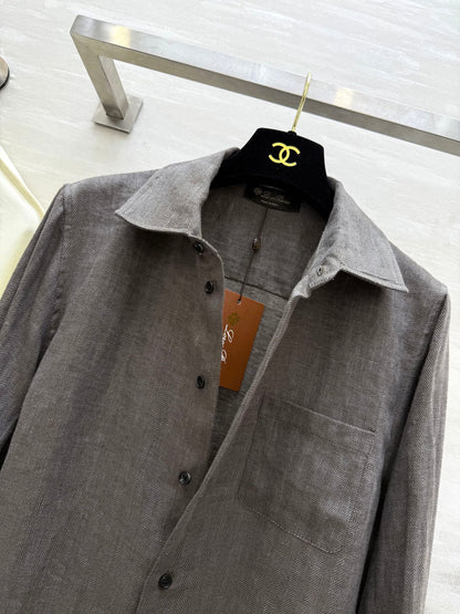 LP Vintage Herringbone Shirt Linen 346548