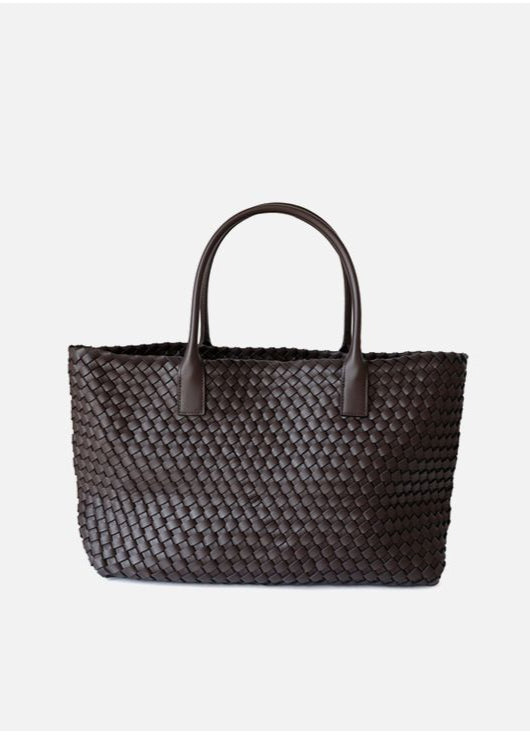 Woven Leather Tote Bag Durable Handwoven Design