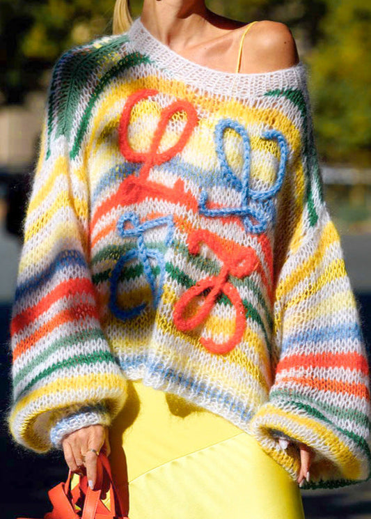 Sheer Knit Multicolor Oversized Sweater