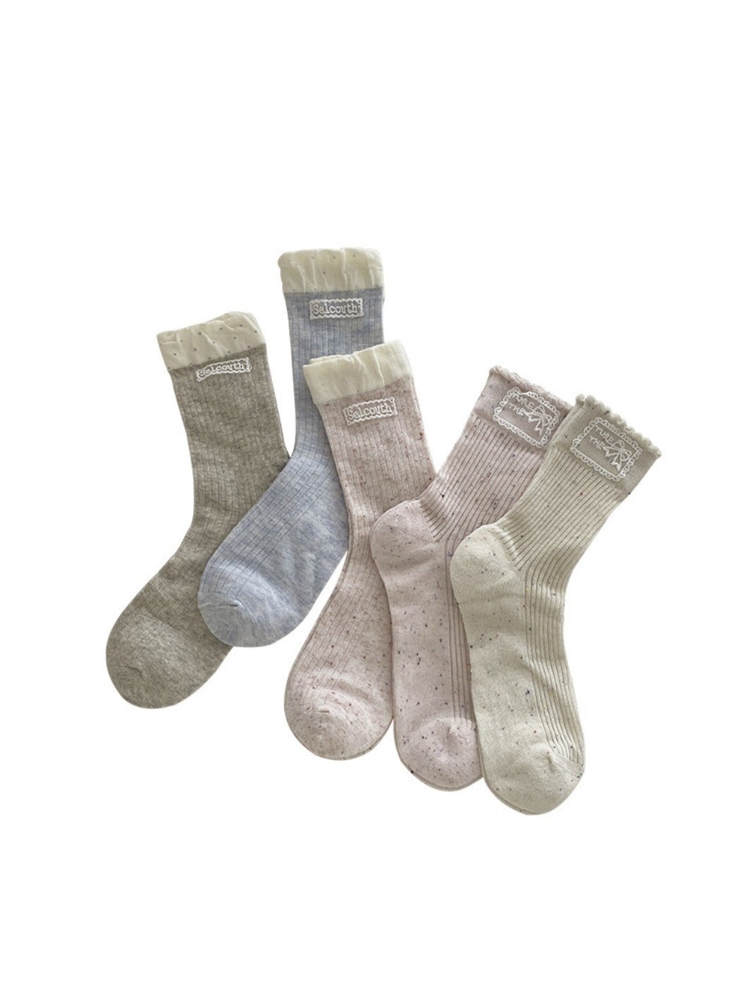Rufia - Retro Simple Mid-Calf Socks - Sweet &amp; Vintage