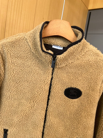 Burberry 25 Short Jacket Camel mix Black Shearling Fabric