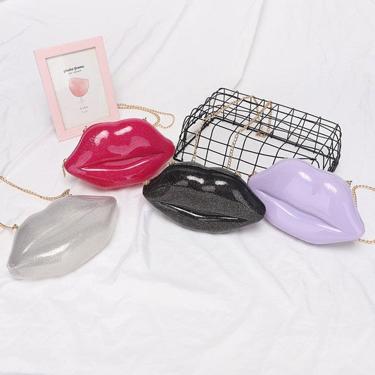 Mini Cute Jelly Sexy Lip Chain Crossbody Bag