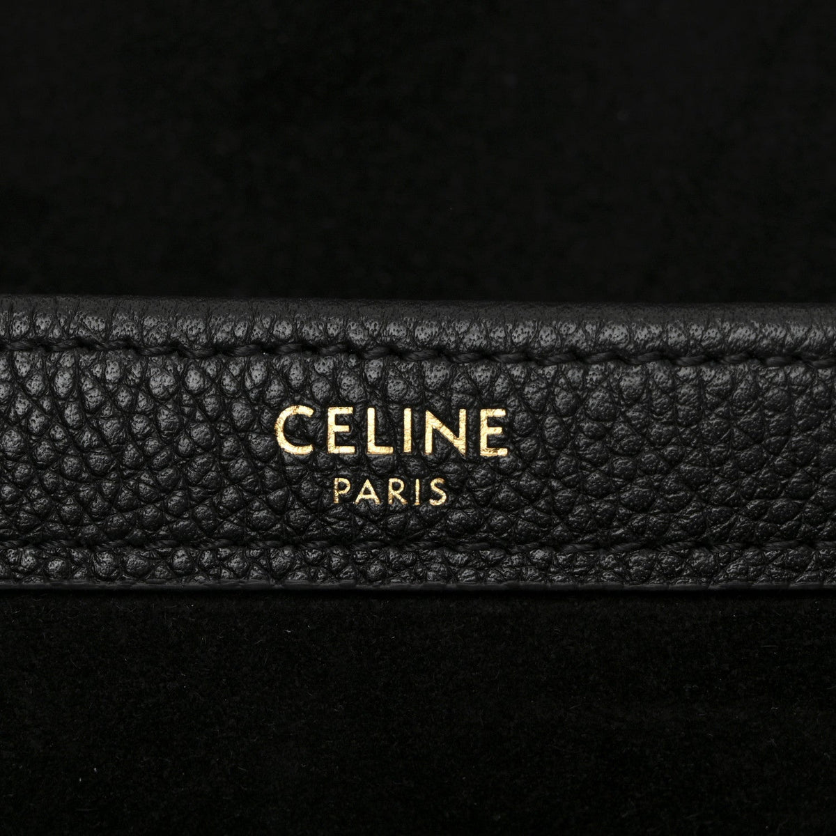 Calfskin Cuir Triomphe Cabas Drawstring Black