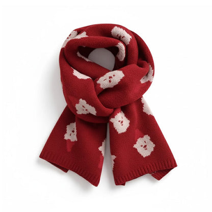 Christmas Reindeer Soft Thick Warm Knit Scarf