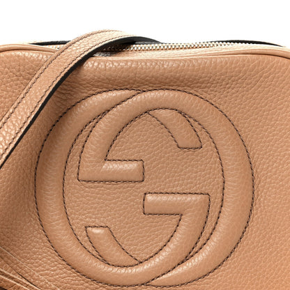 Pebbled Calfskin Small Soho Disco Bag Camelia