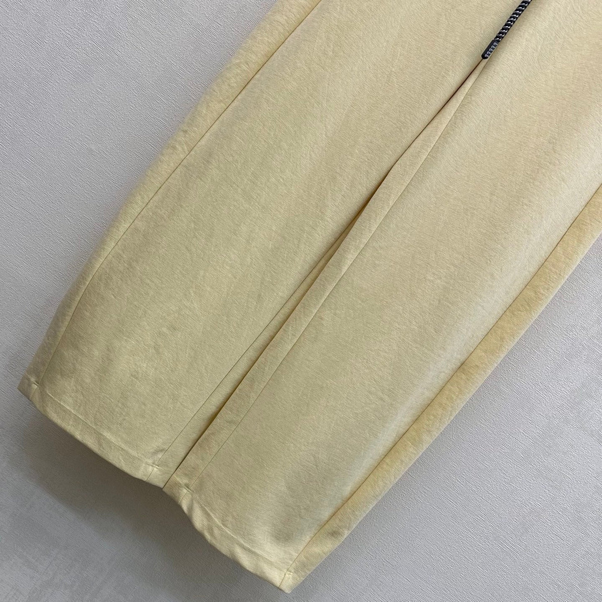 Miu Drawstring Webbing Pants Vanilla Tencel Cotton Fabric 350205