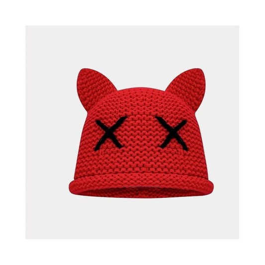 Thick Needle Cat Ear Knitted Hat