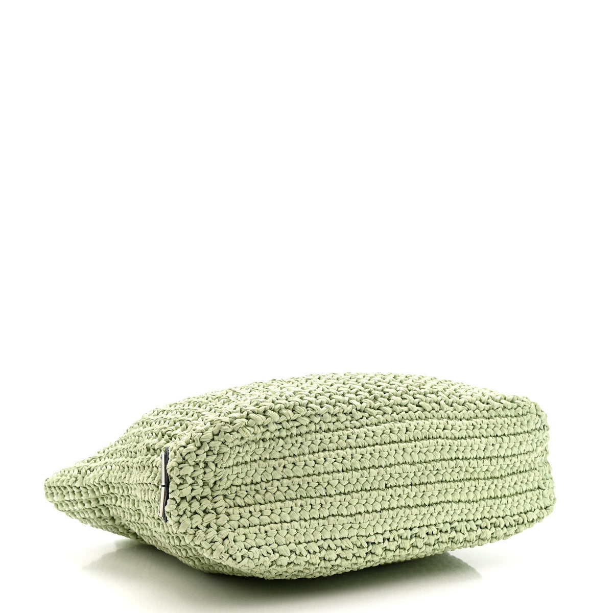 Yarn Raffia Effect Crochet Small Logo Tote Acqua