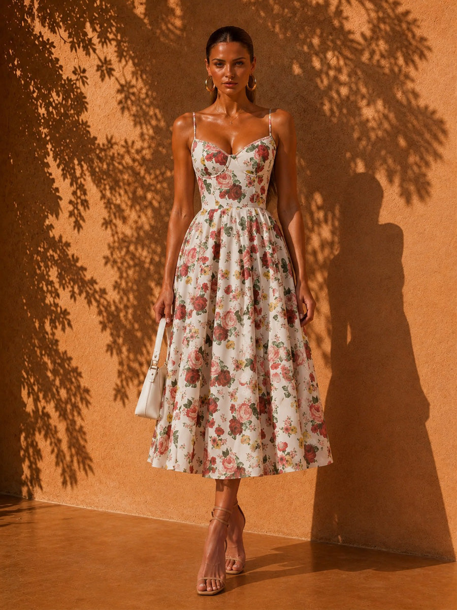 Hailey Elegant Strappy Midi Dress