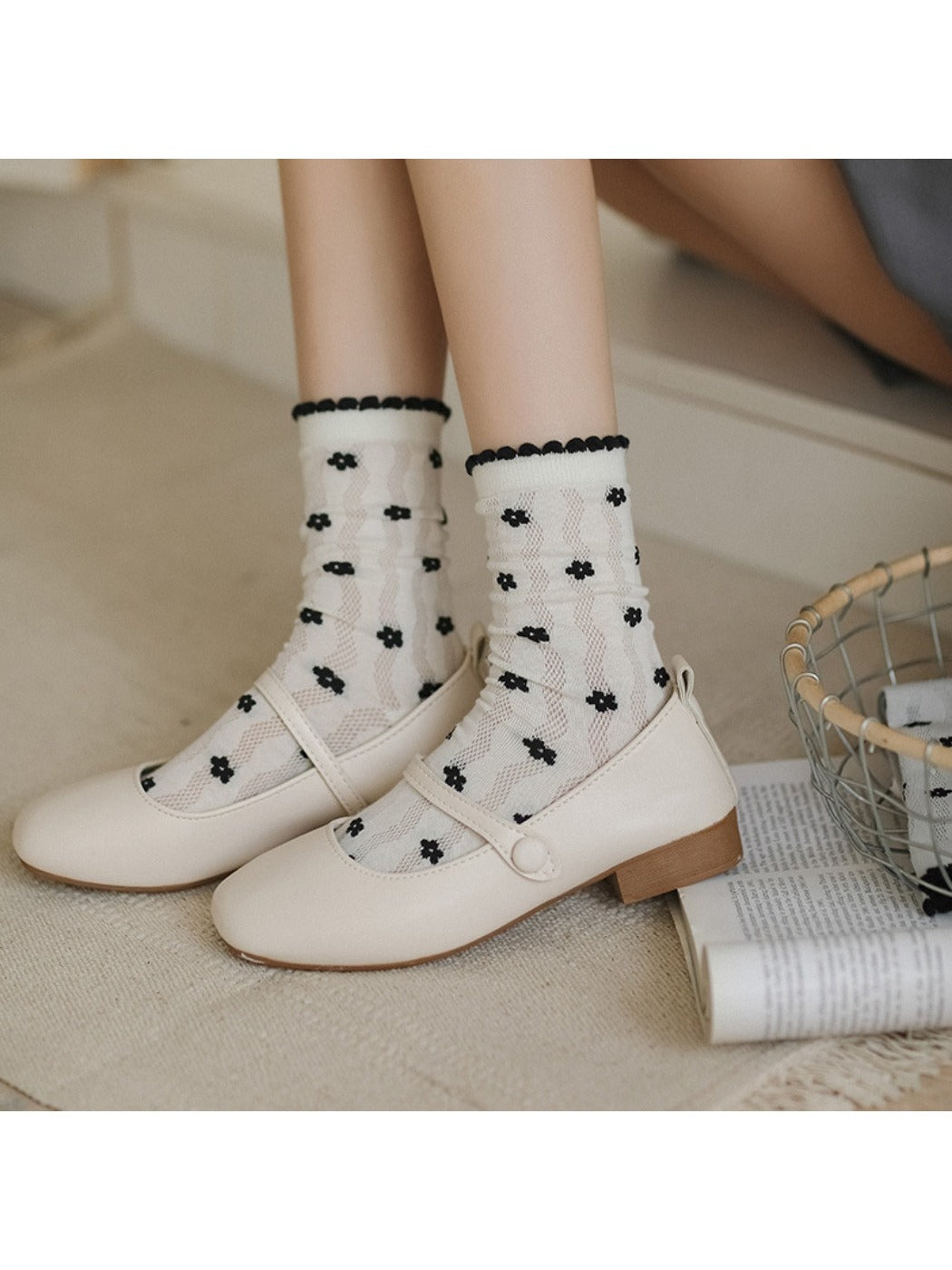 Rufia - Floral Lace Summer Socks - Sweet &amp; Breathable