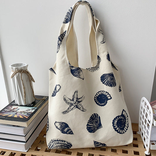 Fresh Shell Print Canvas Bag