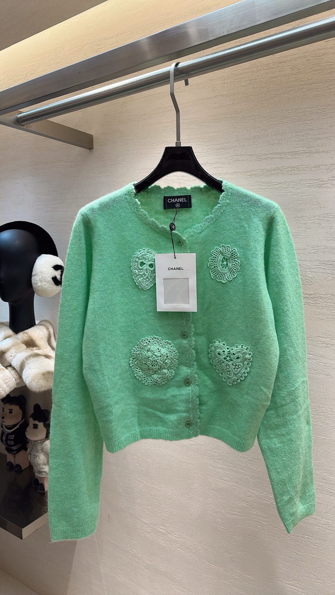 CHANEL MINT GREEN KNIT TOP