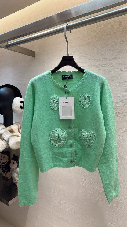 CHANEL MINT GREEN KNIT TOP
