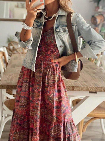 Sleeveless Floral Maxi Dress In Lightweight Fabric