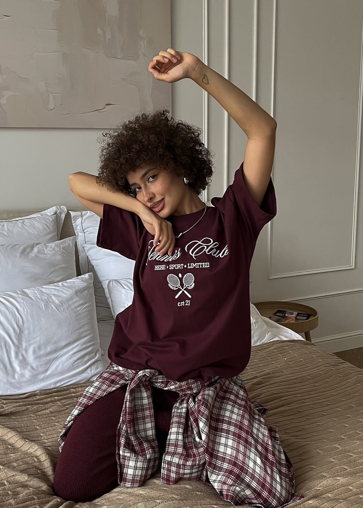 Oversized Cotton Graphic Sporty T Shirt