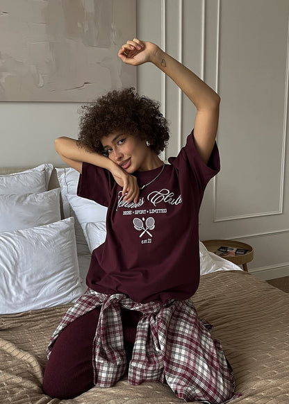Oversized Cotton Graphic Sporty T Shirt