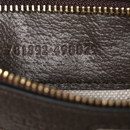 GG Supreme Monogram Textured Dollar Calfskin Web Large Ophidia Bucket Shoulder Bag Beige Ebony New Acero