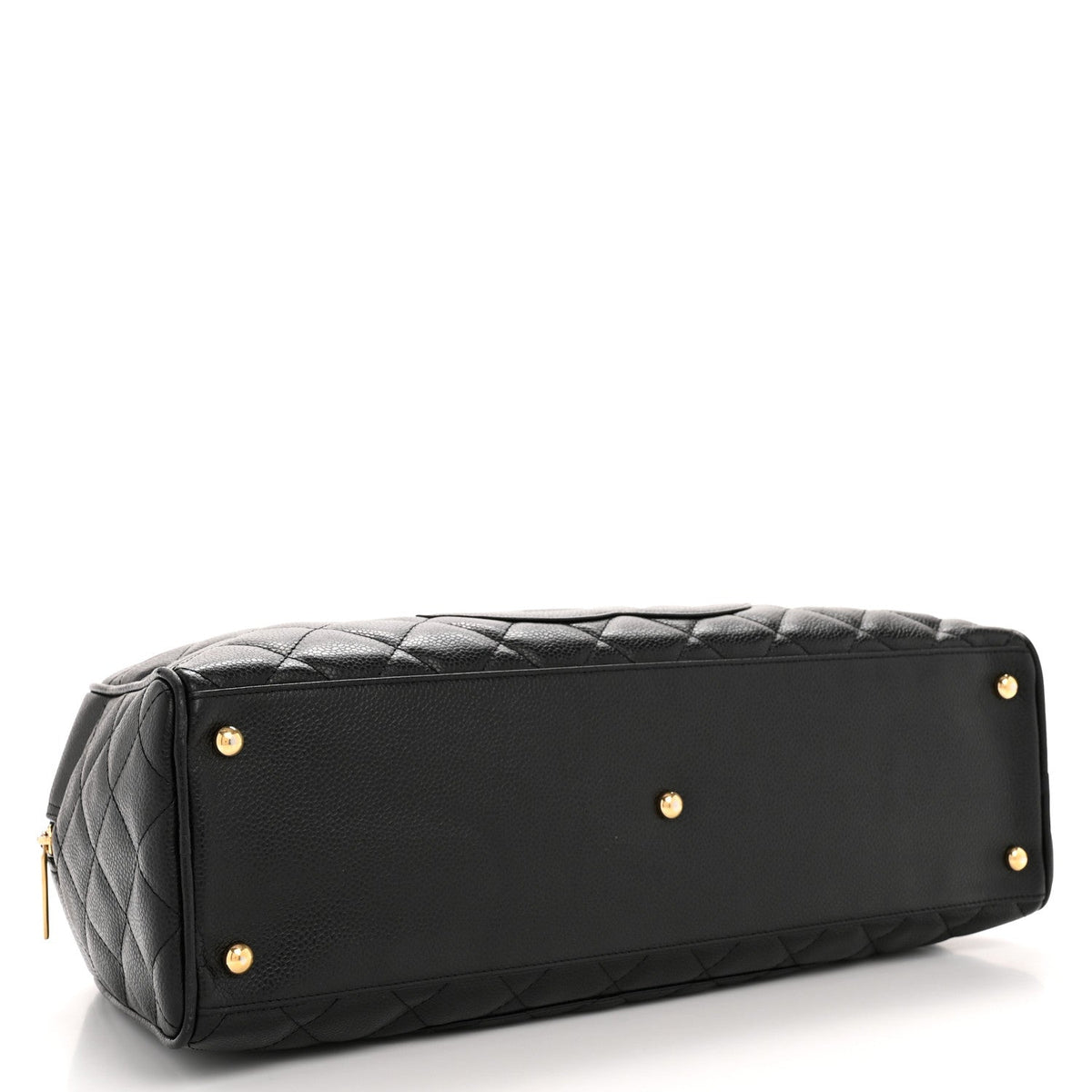 Caviar Quilted Large Bowler Black