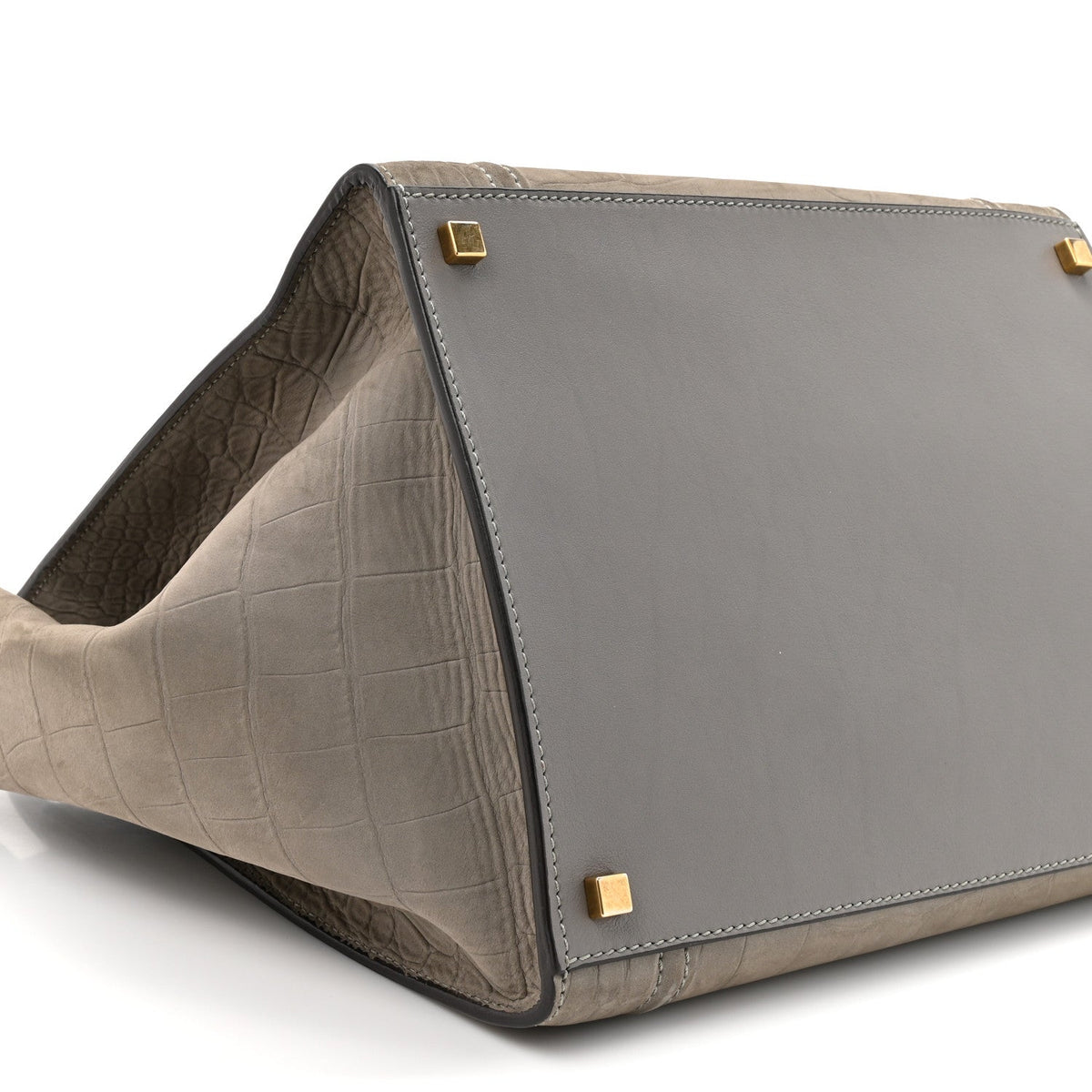 Crocodile Embossed Nubuck Medium Phantom Luggage Grey
