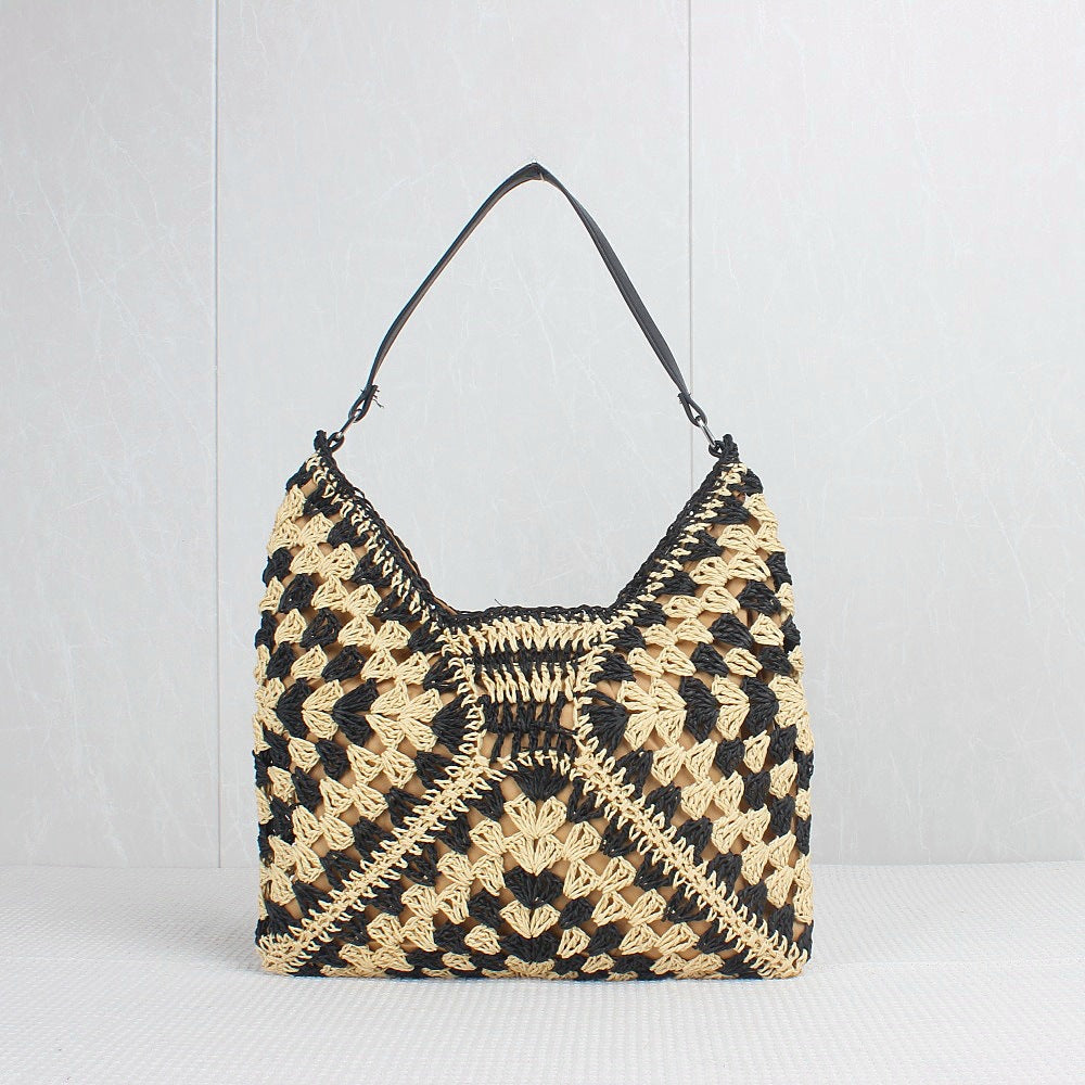 Crochet Granny Square Bag High Capacity Woven Bag