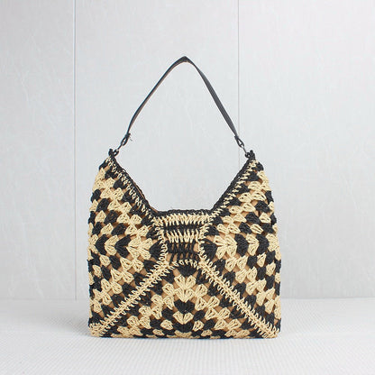 Crochet Granny Square Bag High Capacity Woven Bag