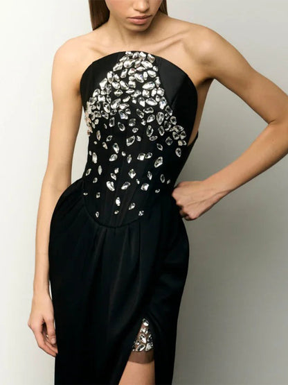 Rosamund Crystal Bodycon Elegant Maxi Dress