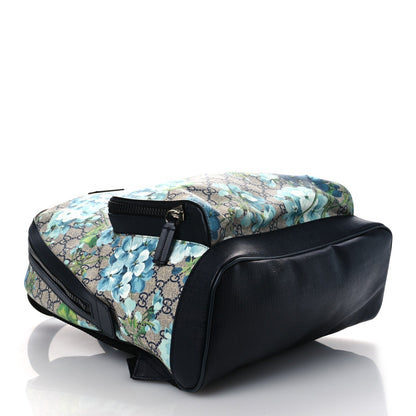 GG Supreme Monogram Blooms Medium Day Backpack Beige Blue Navy
