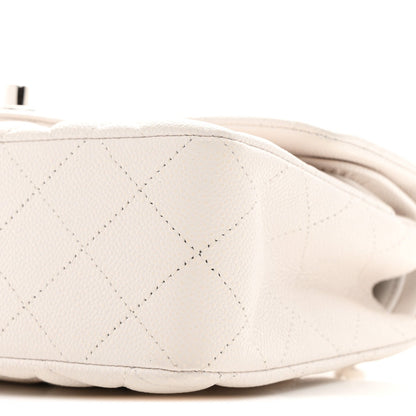 Caviar Quilted Small Double Flap White