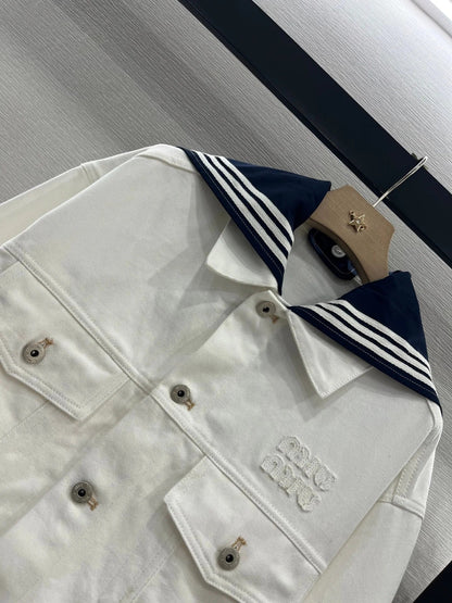 MIUMIU DENIM JACKET AND SKIRT SET 274647