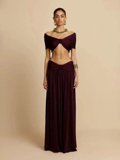 Bellamy Top And Skirt Set In Plum