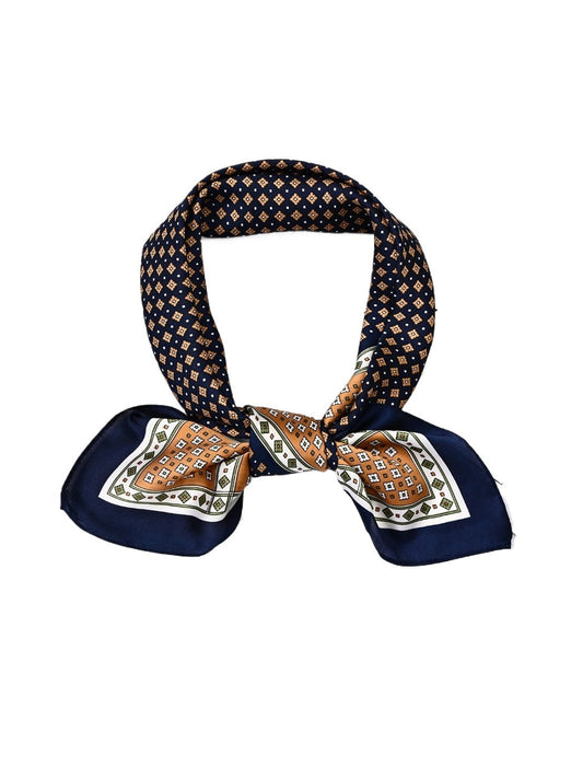 Scarvii - 28'' Color-Block Print Square Scarf - Classic &amp; Vintage