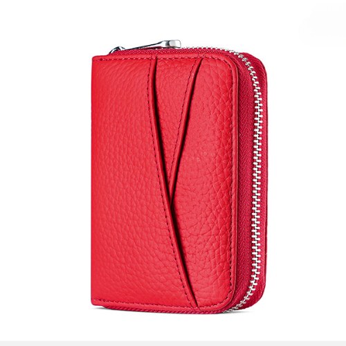 Leather Solid Color Card Case Wallets