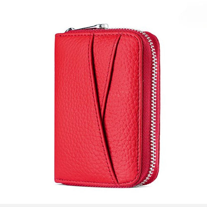 Leather Solid Color Card Case Wallets