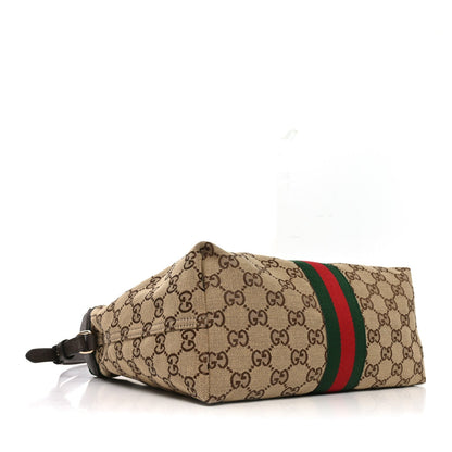 Monogram Web Small Giglio Tote Beige Dark Brown
