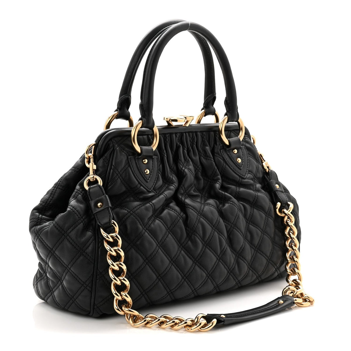 Calfskin Quilted Stam Black