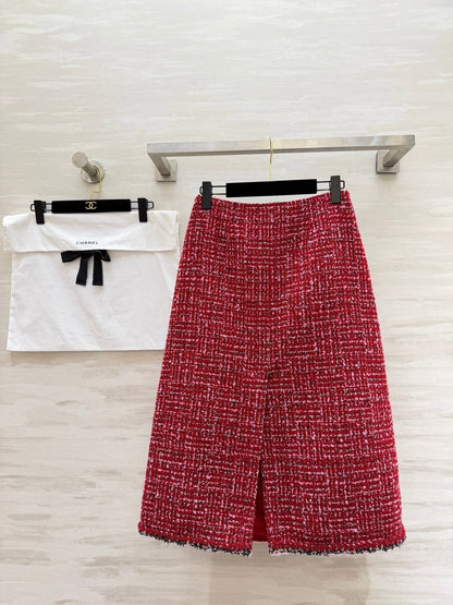 CC Runway Skirt Red Tweed 344793
