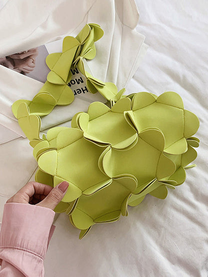 Flower Shape Solid Color Zipper Crossbody Bags