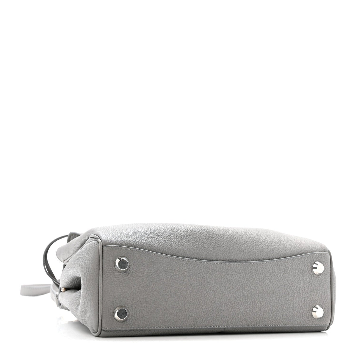 Grained Calfskin Small Rodeo Top Handle Handbag Grey