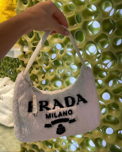 Prada Terry Cloth Mini Bag In white