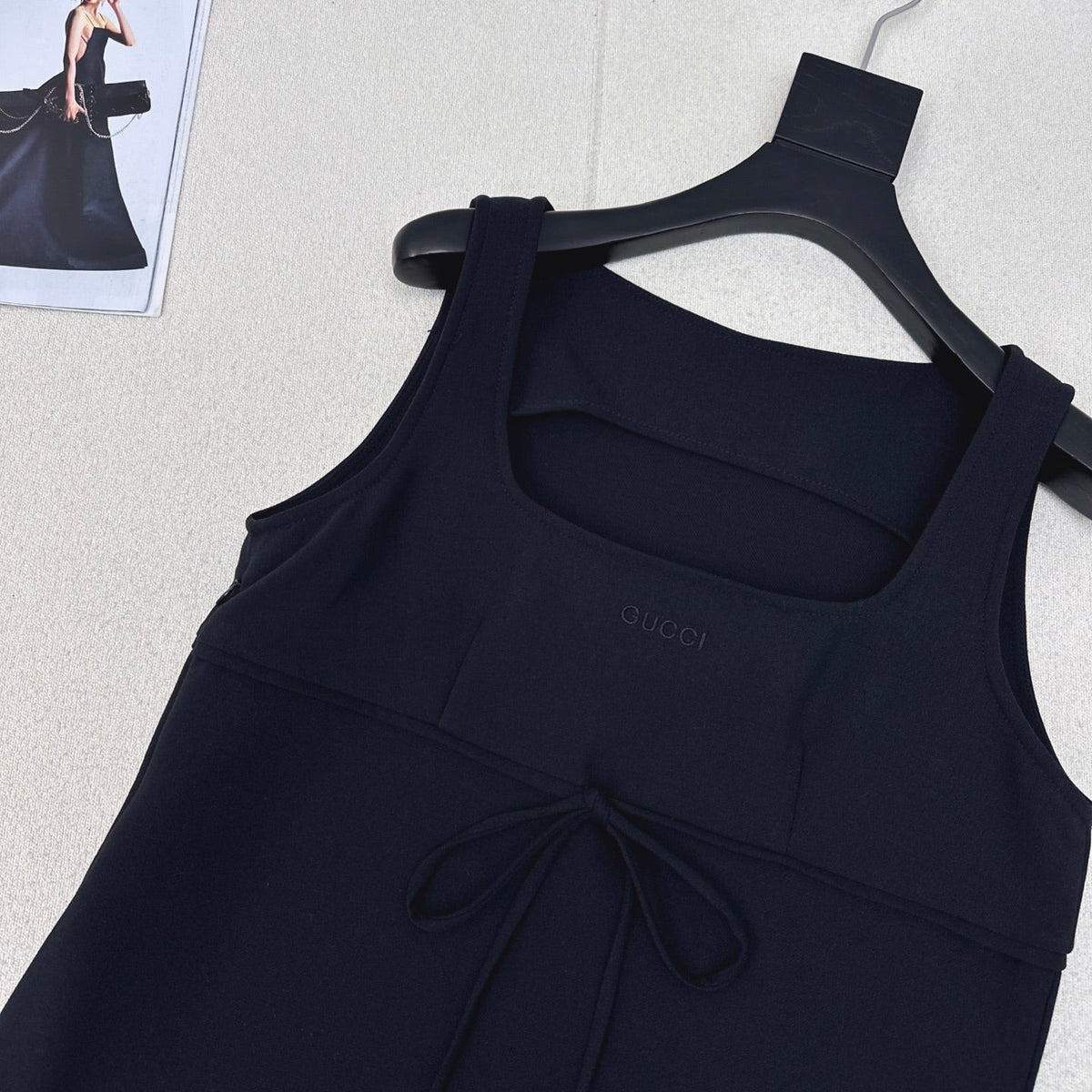 Gucci 25 Sleeveless Minimalist Dress Dark Blue Cotton Polyester