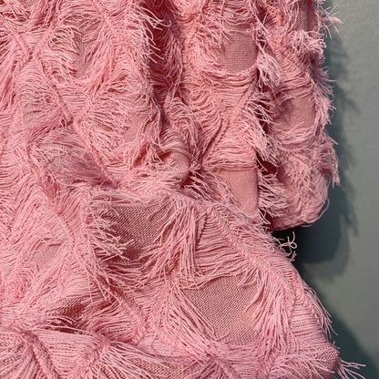 CC SS26 Feather-Trimmed Chiffon Top Rosette Pink Chiffon 350964