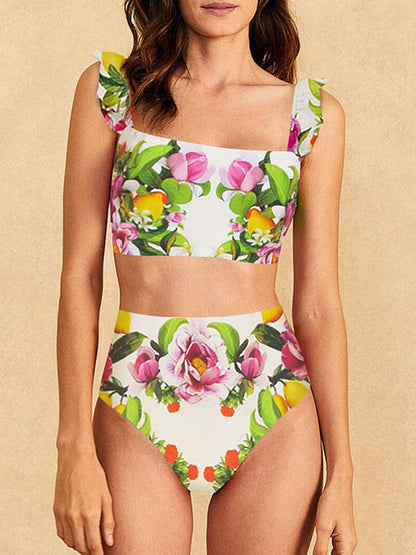 Saskia Floral Print Swimsuit Set