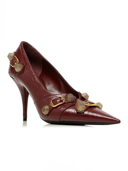 Aspen Retro Metal Studded High Heels