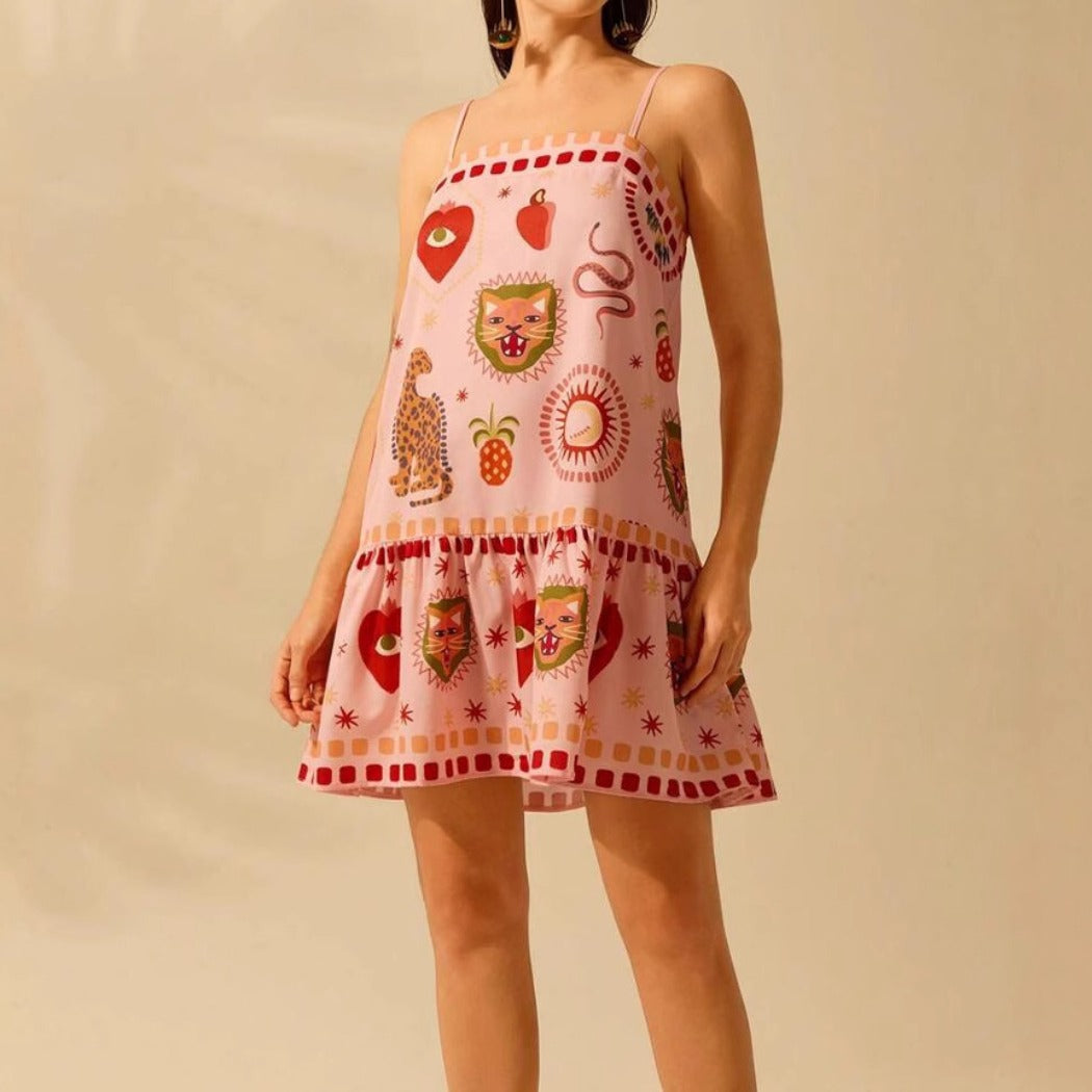 Troposa - Strappy Mini Pink Dress - Playful &amp; Chic